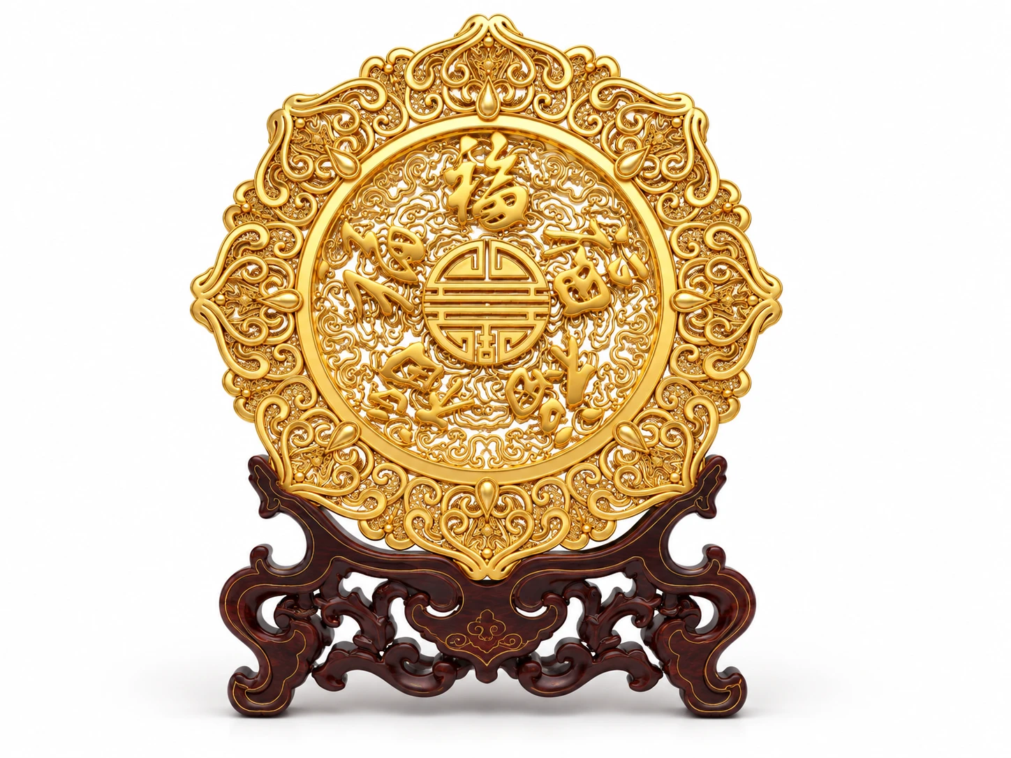 五福花丝赏盘 / Five Blessings Filigree Plate